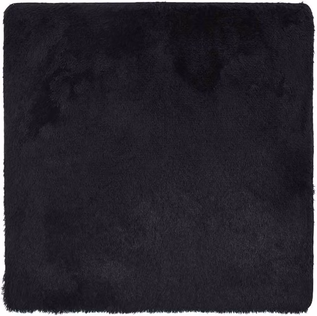 Berkfield Home NAVARRA Black Shaggy High Pile Polyester Rug, W/D/H: 200 x 200 x 1 cm