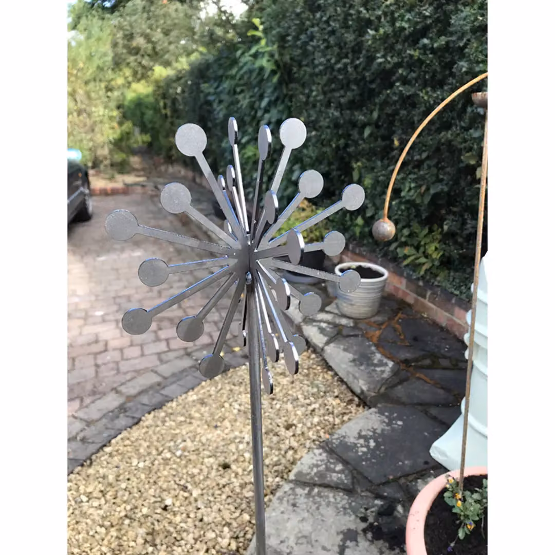 Poppyforge Pack of 3 Black Steel 3D Allium Plant Pins, Height: 152 cm – 2