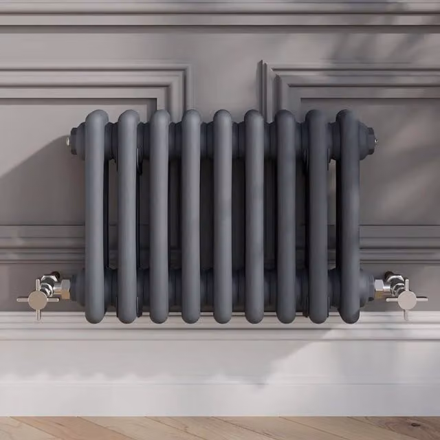 Temprazo Anthracite Steel Wall Mounted Radiator H: 119 cm, W: 30 cm, D: 10 cm