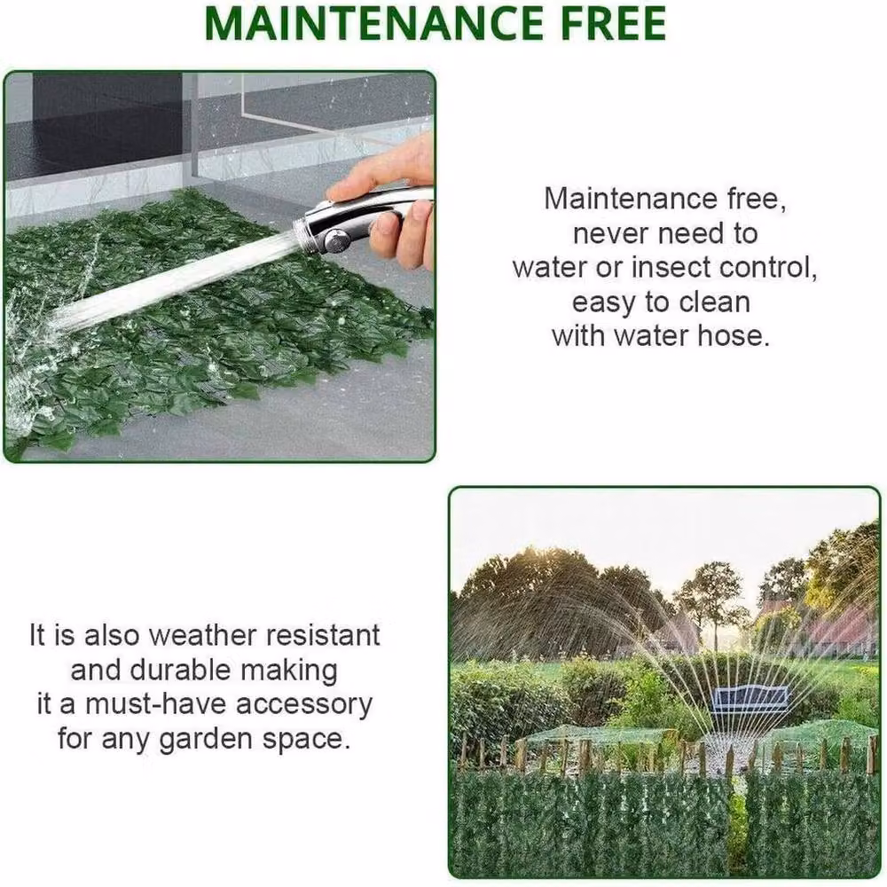 NESTLUNE Artificial Ivy Hedge Privacy Fence Screen, Green, W: 100 cm, H: 15 cm – 3