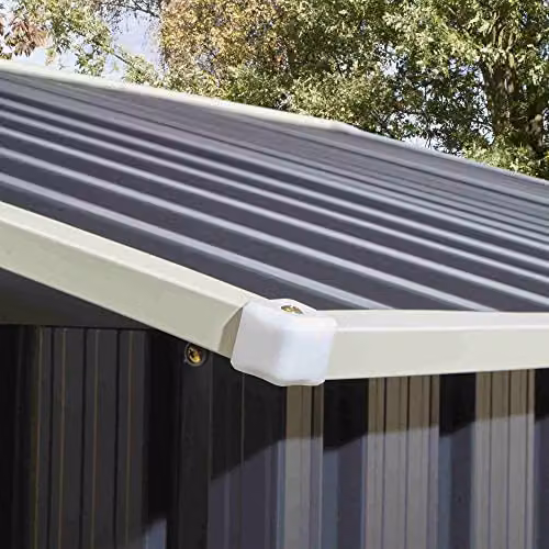 Rowlinsons Trentvale Metal Apex Shed in Grey, W: 261 cm, D: 181 cm, H: 198 cm – 2