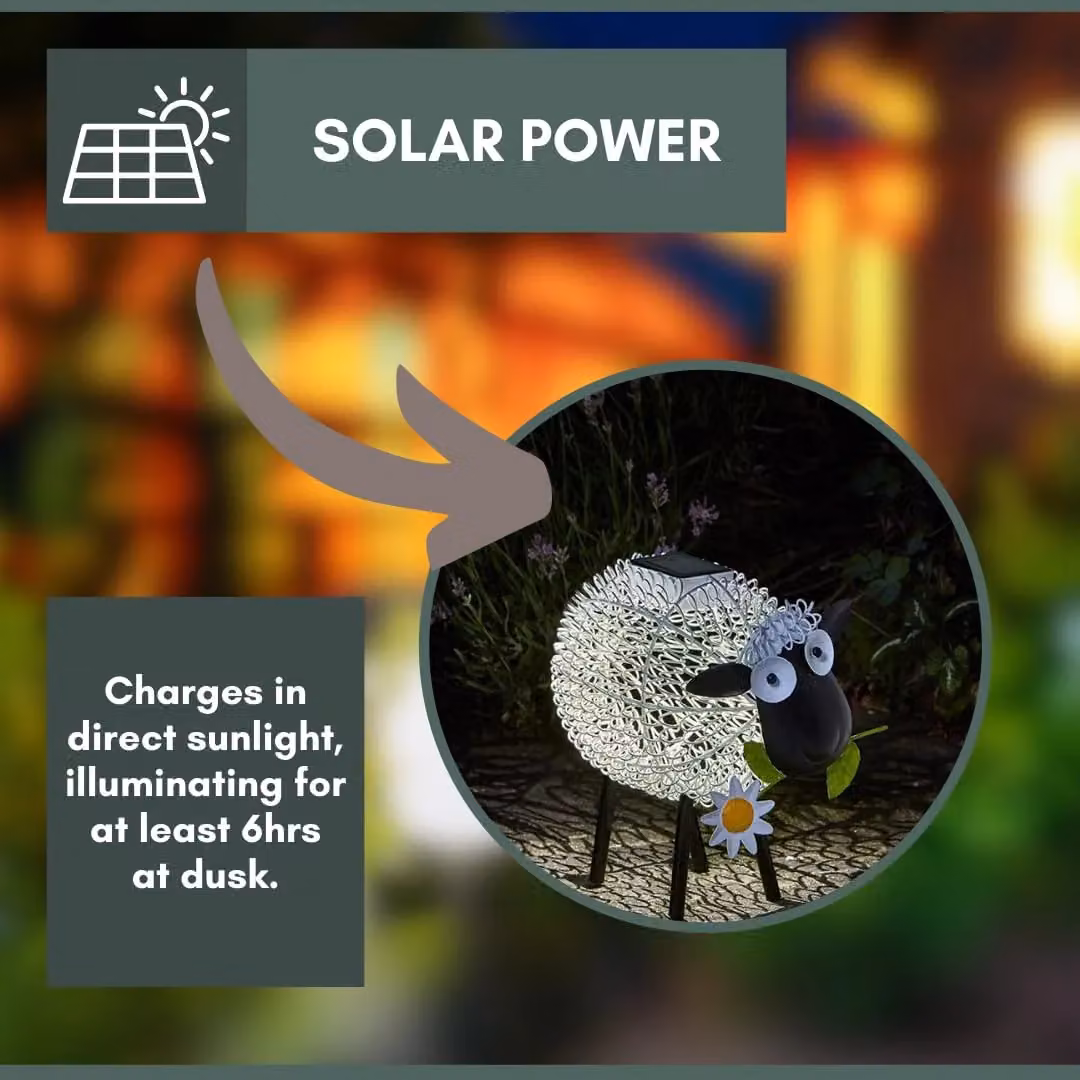 Marco Paul White Metal Solar Silhouette Sheep Ornament – 2