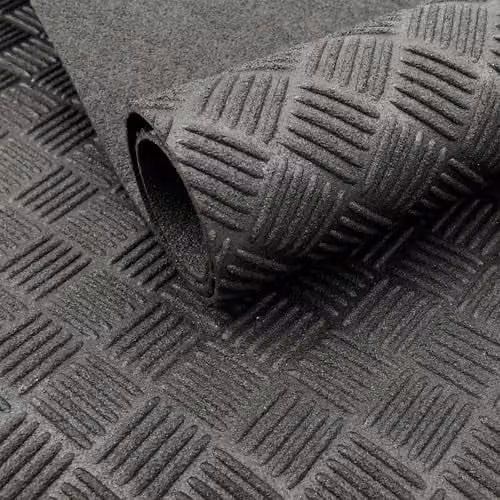 Oseasons Heavy Duty Non-Slip Industrial Floor Mat with Diamond Plate Design, Grey or Black, W: 120 cm, D: 60 cm, H: 2.1 cm – 1