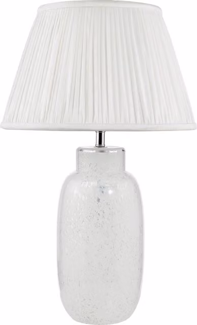 Dar Lighting ILE422 Modern White and Transparent Tabletop Lamp with Chrome and Glass Details