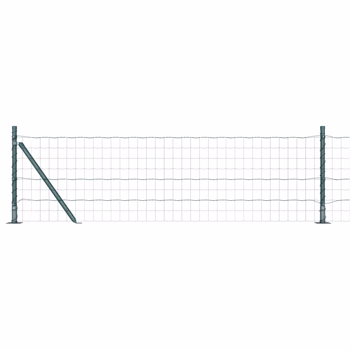 Berkfield Home Euro Fence with 7 Flanged Posts, Galvanised Steel, Silver, W: 10 m, H: 0.4 m – 1