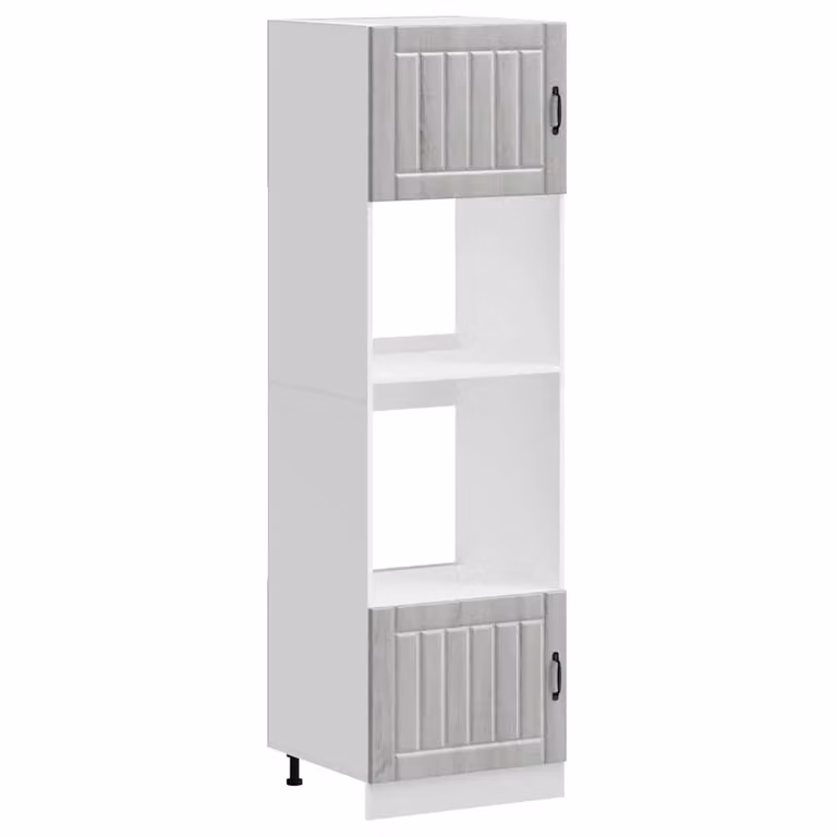 Berkfield Home Kalmar Set of 2 Freestanding Kitchen Appliance Housing Units in Grey Sonoma Engineered Wood