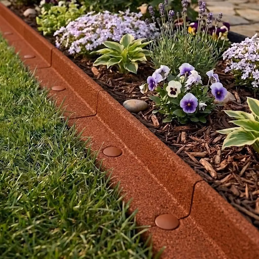 Monstershop Flexible Lawn Edging, 4.8m, Terracotta – 3