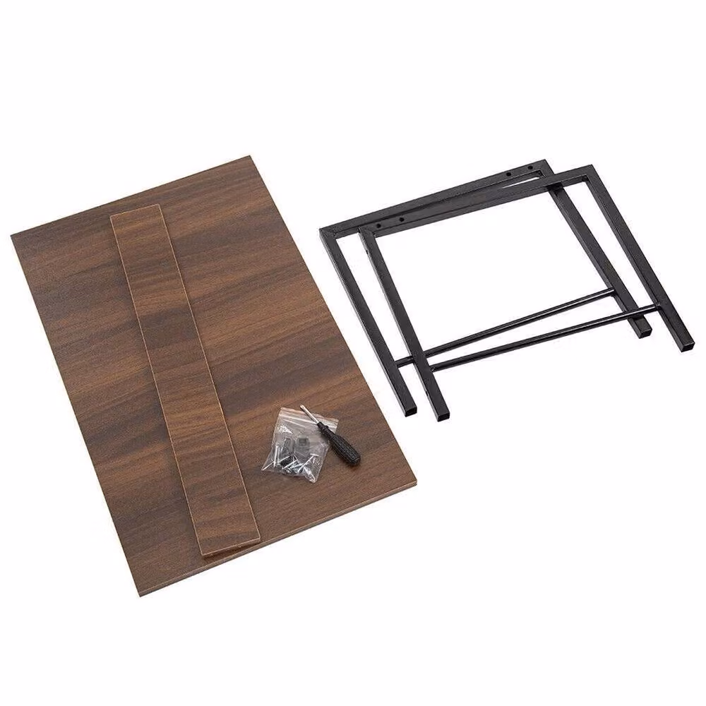 NESTLUNE 2-Tier Brown Wood Tabletop Office Desk Organizer Storage Shelf W: 100 cm x H: 100 cm – 3