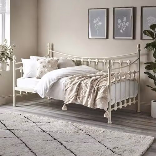 Julian Bowen Versailles Metal Daybed, White, W/D/H: 200 x 90 x 115 cm