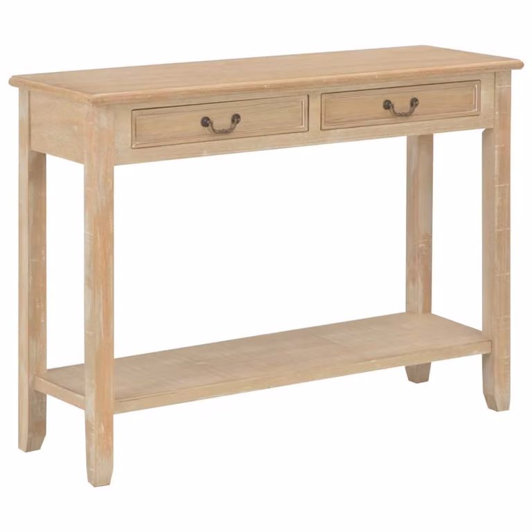 Berkfield Home Classic Console Table in Light Sand Wood, W/D/H: 110 x 35 x 80 cm