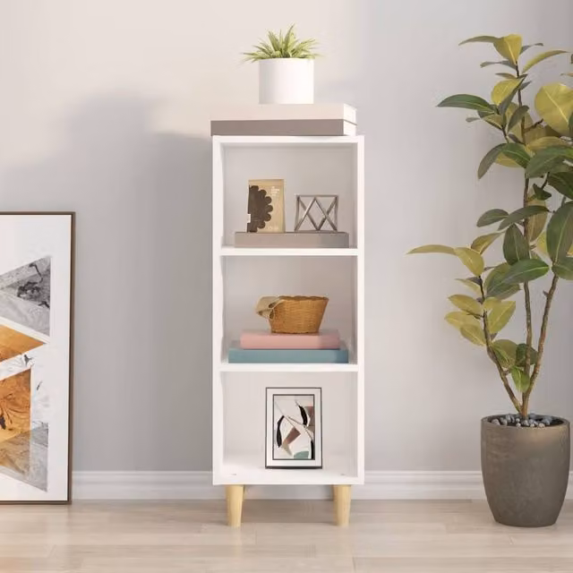 Berkfield Home White Scandinavian Sideboard, W/D/H: 34.5 x 32.5 x 90 cm