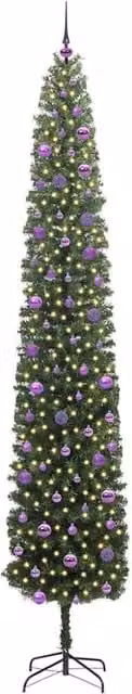 Berkfield Home Artificial Christmas Tree with 300 Warm White LEDs and Stand, Green – 1