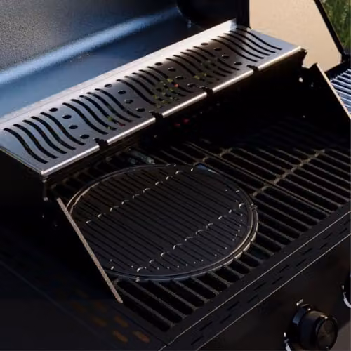 Charles Bentley Ottimo Pro 380 4-Burner Gas BBQ with Side Burner and Thermometer in Grey and Black, W/D/H: 123 x 58 x 119 cm – 3