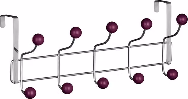 Orsina Over Door 10 Hook Hanger with Purple and Turquoise Balls – 1