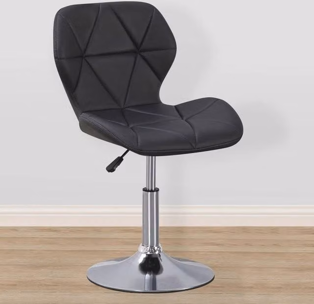 SPETLEK Black Synthetic Leather Swivel Task Chair for Home Office