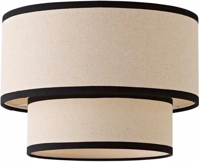 ValueLights Jodie Two Tier Round Fabric Ceiling Drum Lamp Shade in Beige