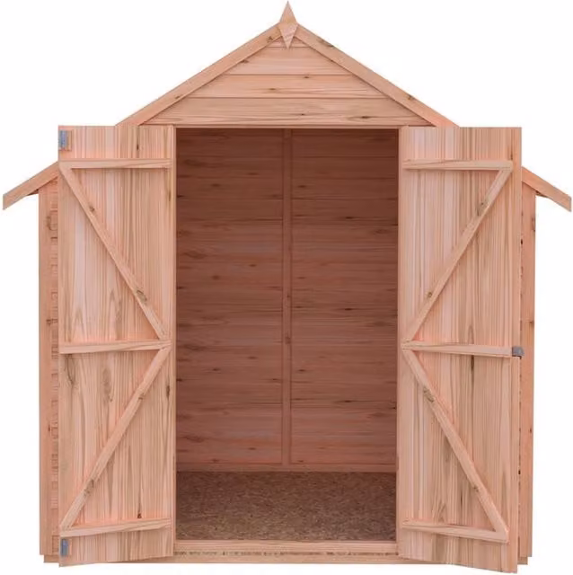 Shires Brown Overlap Double Door Garden Shed with Gable Roof – 1