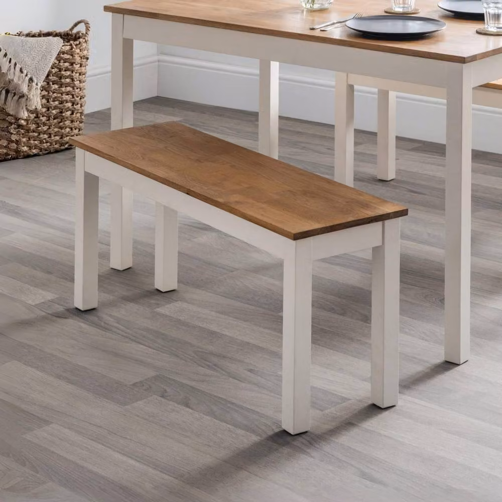 Cheshire Premium Oakridge Classic Straight Bench in White and Oak – 2