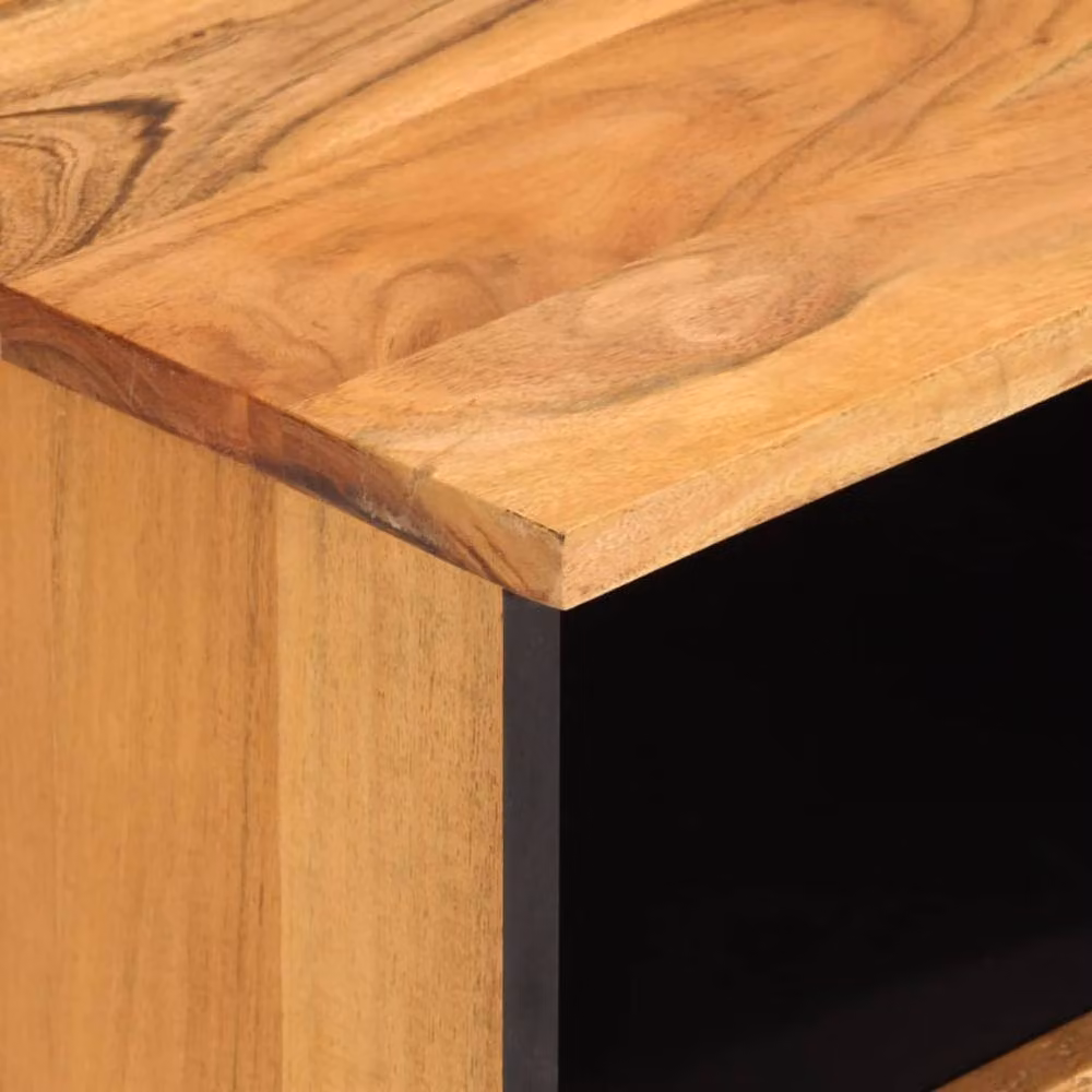 Berkfield Home Industrial TV Cabinet in Brown Solid Acacia Wood, W/D/H: 100 x 33 x 46 cm – 5