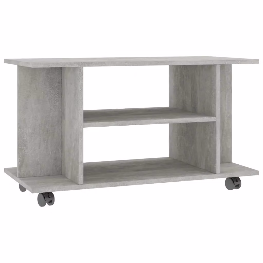 Berkfield Home TV Cabinet in Concrete Grey with Castors, W/D/H: 80 x 40 x 45 cm – 2