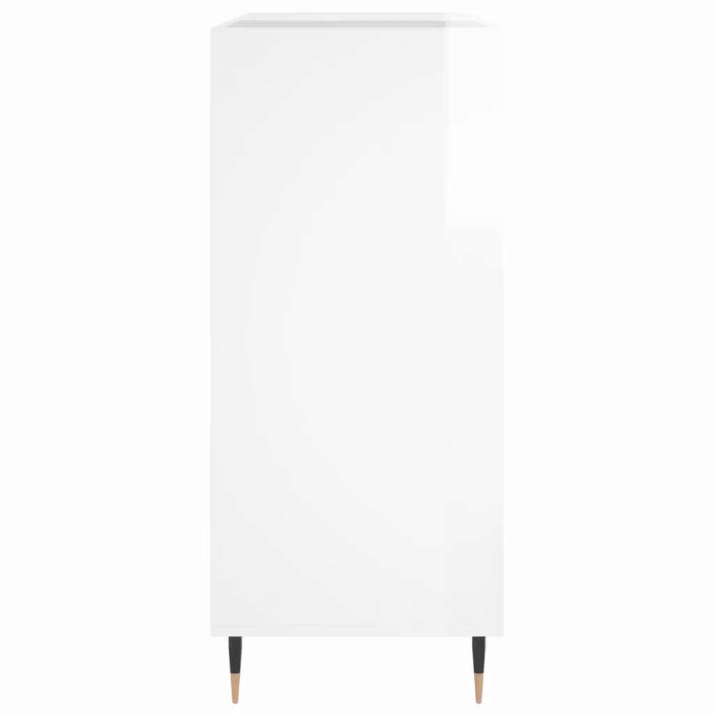 Berkfield Home Record Cabinet in High Gloss White, W: 84.5 cm, D: 38 cm, H: 89 cm – 2