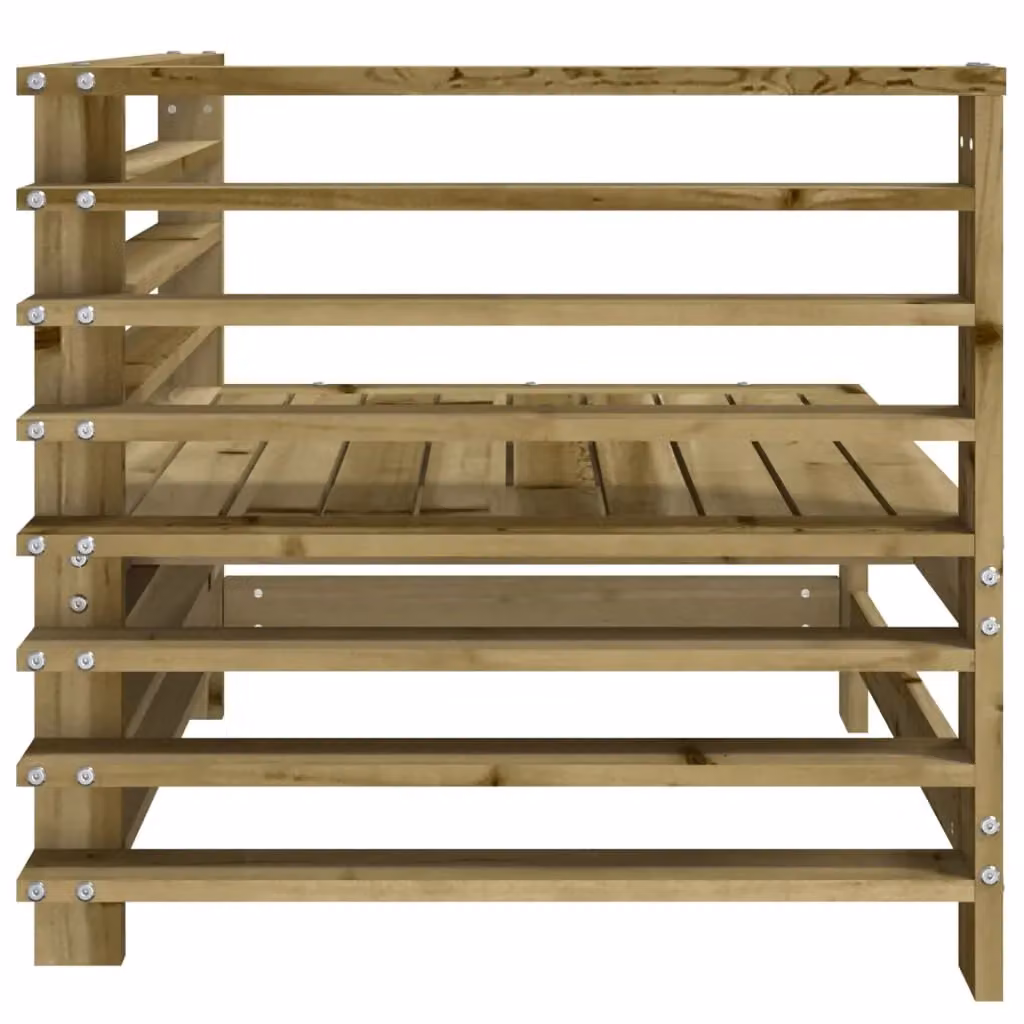 Berkfield Home 2-Piece Rustic Brown Impregnated Pine Wood Garden Corner Sofa Set – 3