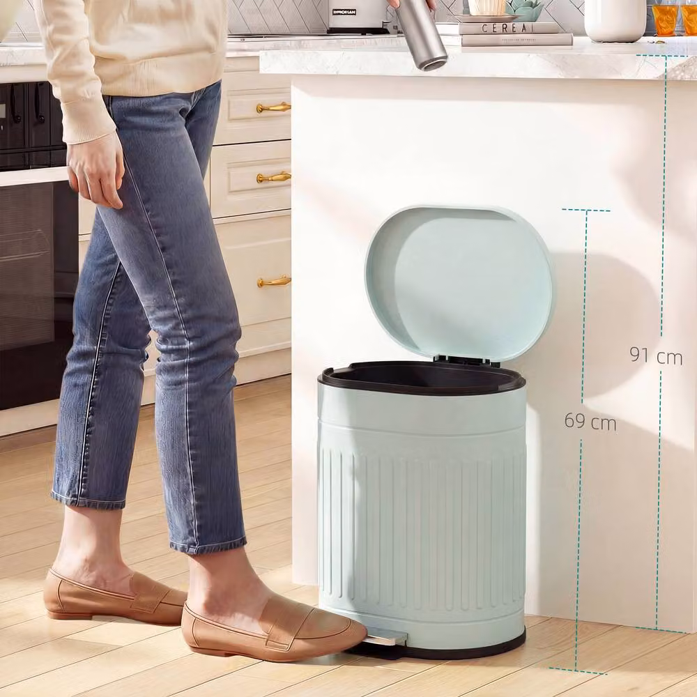 STILVORA 20L Kitchen Pedal Bin with Soft-Close Lid and Removable Inner Bucket in Green – 3