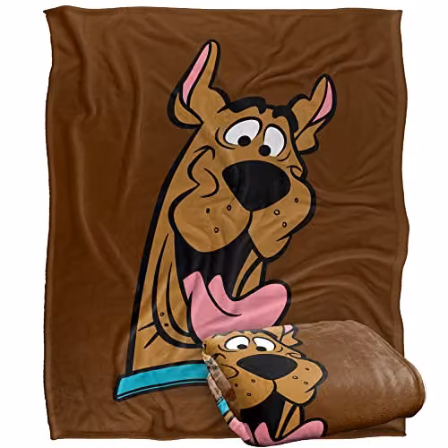 LOGOVISION Scooby Doo Officially Licensed Super Soft Fleece Throw Blanket, Multicolour and White, W: 152 cm, D: 127 cm – 1