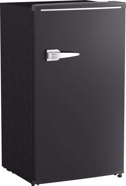 HOMCOM 85L Retro Under Counter Fridge with Chiller Box and LED Interior Light, Black – 1