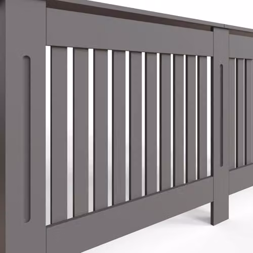 FWStyle Grey Vertical Slat Large Radiator Cover Shelf Cabinet W/H/D: 152 x 82.3 x 19 cm – 3