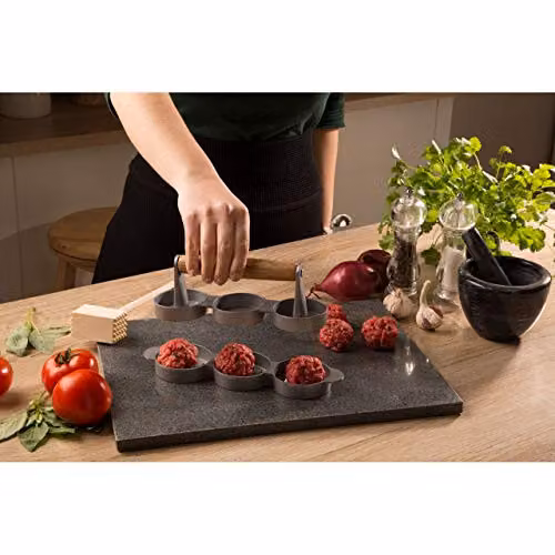 Premier Housewares From Scratch Non-Stick Triple Mini Hamburger Press in Brown – 5