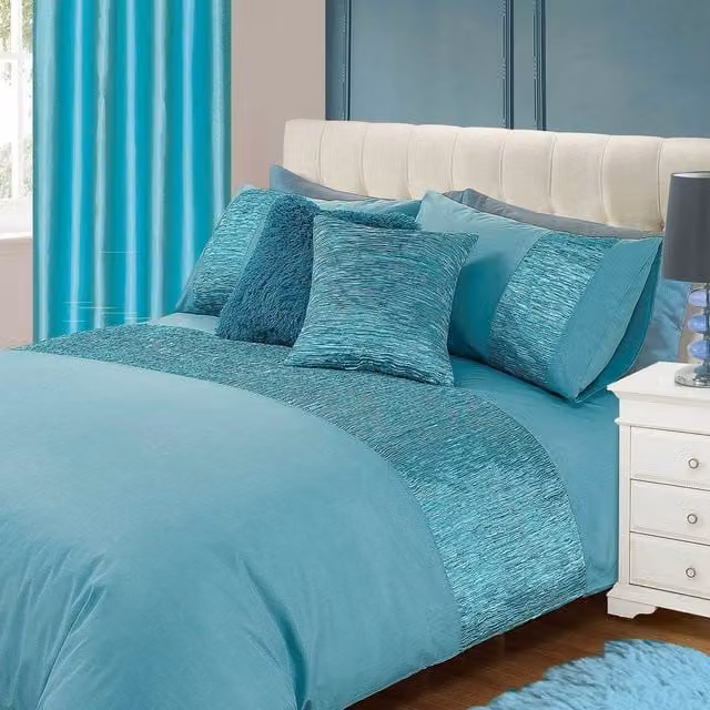 Intimates Freya Duvet Cover and Pillowcase Set in Duck Egg Blue, Single Size (W: 140 cm, H: 200 cm)