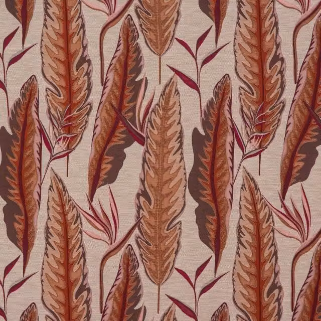 Terrys Brodsworth Floral Cotton Fabric in Orange and Beige