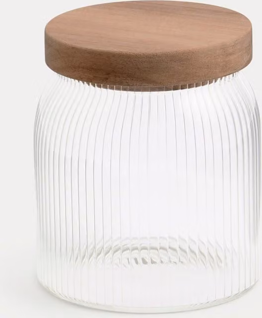 M&S Small Ribbed Transparent Glass Storage Jar