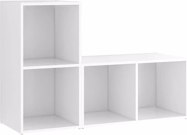 Berkfield Home Set of 2 White Matt MDF TV Cabinets, W/D/H: 72 x 35 x 36.5 cm