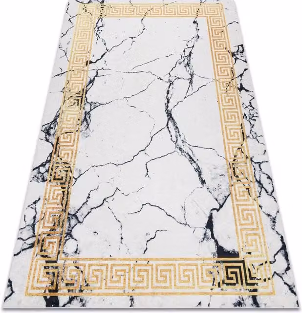 RugsX Andre Stone Look White Rectangular Polyester Rug, W: 120 cm, L: 170 cm