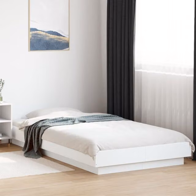 Berkfield Home Single Bed Frame with Drawers in White, W/D/H: 90 x 190 cm – 1