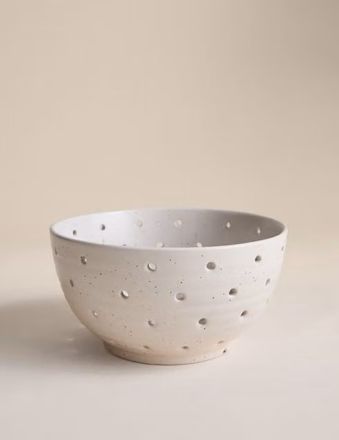 M&S White Ceramic Round Colander