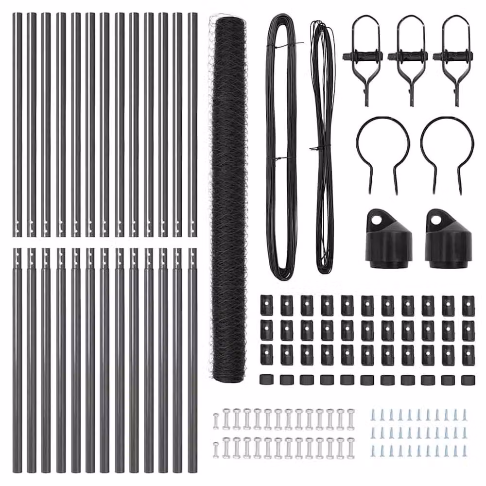 Berkfield Home Modern Grey Metal Fencing Set of 2, Length: 25 m, Height: 1.5 m – 4