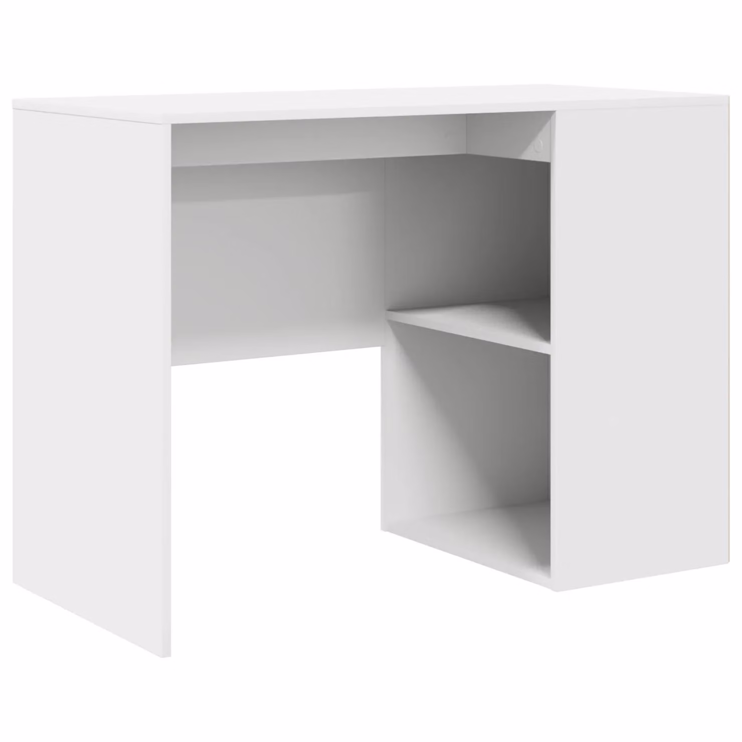 Berkfield Home White Writing Desk with Medium Storage in Engineered Wood – 2