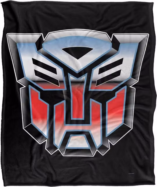 Hasbro Transformers Autobot Shine Silky Touch Super Soft Fleece Blanket, White and Multicolour, W/D/H: 152 x 127 cm – 6