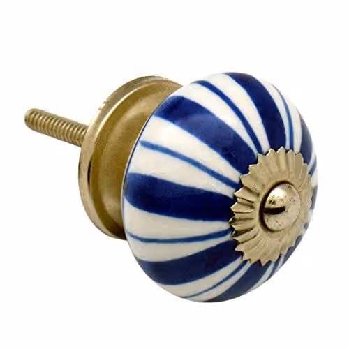 Nicola Spring Ceramic Cabinet Knob in Blue and White