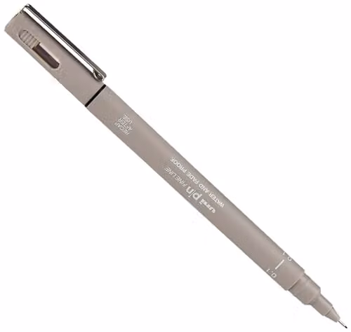 uni-ball Fineliner Pen, Grey Ink, 0.1 mm Tip