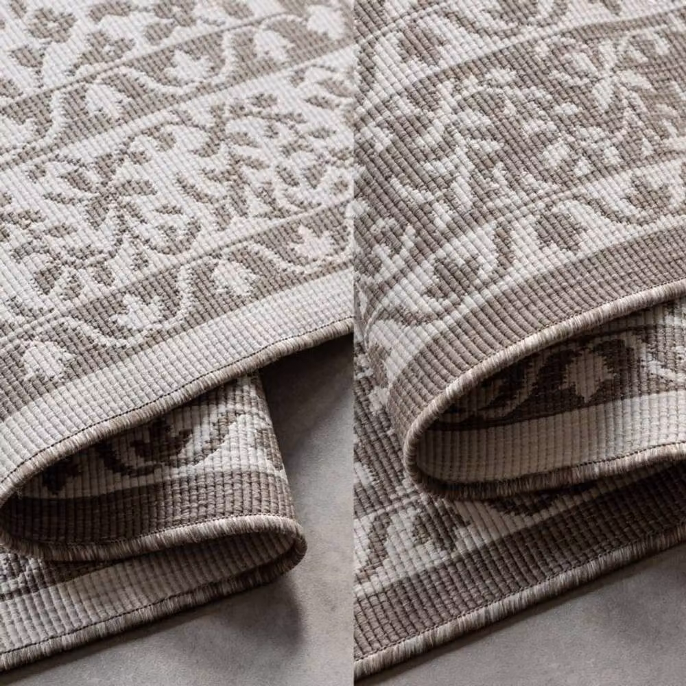 THE RUGS Gemini Reversible Medallion Indoor and Outdoor Polypropylene Rug, Beige, W: 80 cm, L: 150 cm – 2