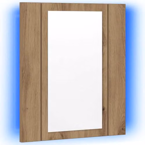 vidaXL LED Bathroom Mirror Cabinet in Artisan Oak, Brown, W/D/H: 40 x 12 x 45 cm – 1