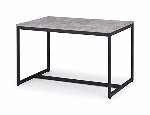 Julian Bowen Staten Rectangular Concrete Effect Dining Table in Grey and Black, W: 120 cm, H: 75 cm, D: 80 cm – 1