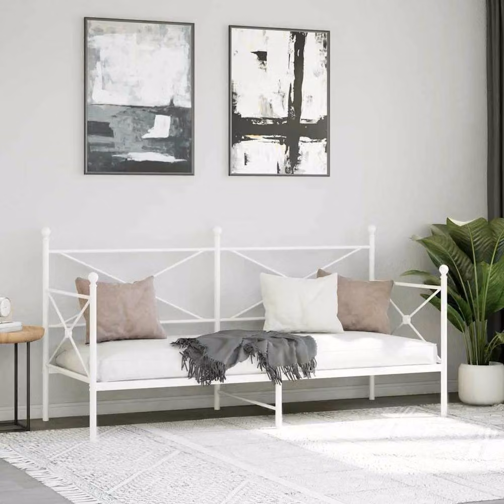 Berkfield Home White Metal Day Bed without Mattress W/D/H: 90 x 200 cm – 2
