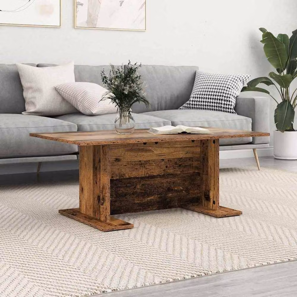 Berkfield Home Beautiful Coffee Table in Brown Rustic Engineered Wood W/D/H: 103.5 x 60 x 40 cm – 3