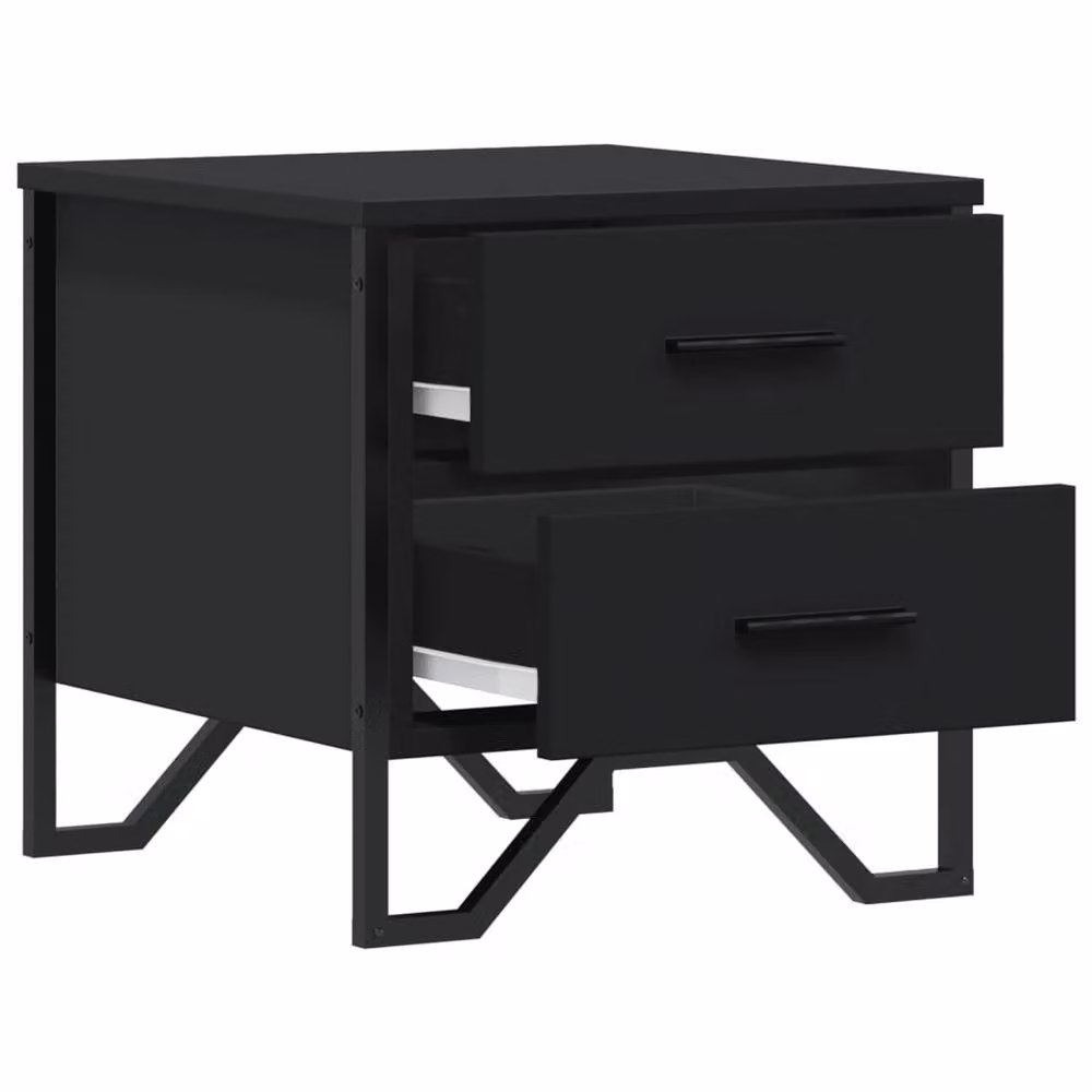 Berkfield Home Black Modern Bedside Cabinet in Engineered Wood W/D/H: 40 x 41 x 40 cm – 5