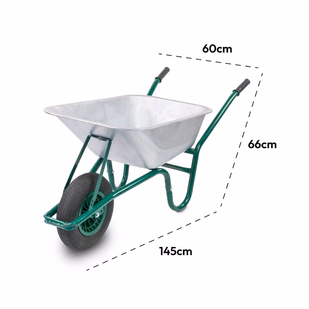 SPETLEK 85 (L) Heavy Duty Wheel Barrow in Silver – 2